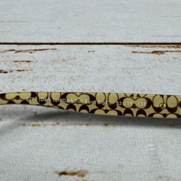 Coach Tortoise Rectangular Frame W Logo Interior Glasses HC6063 53 15 135 - Picture 6 of 7